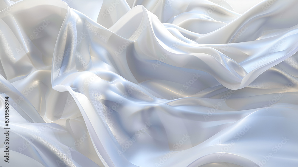 Fototapeta premium Abstract 3D White Glass Fluid Wave Background
