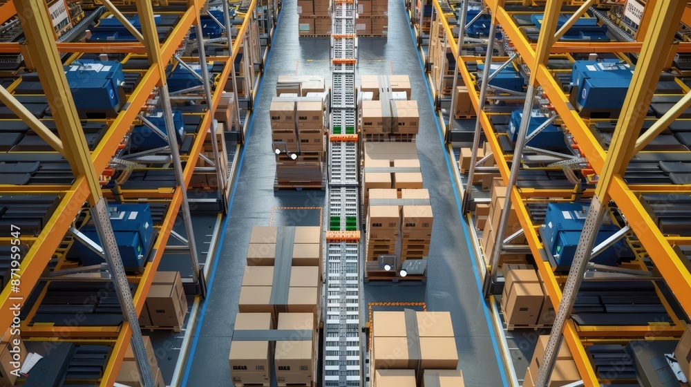 distribution center warehouse automation logistics top view Enhancing logistics with warehouse automation robotic tone Colored pastel distribution center warehouse automation logistics top view Enhancing logistics with warehouse automation robotic tone Colored pastel