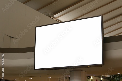 Obraz na płótnie Large of blank billboard in a shopping mall. w salonie