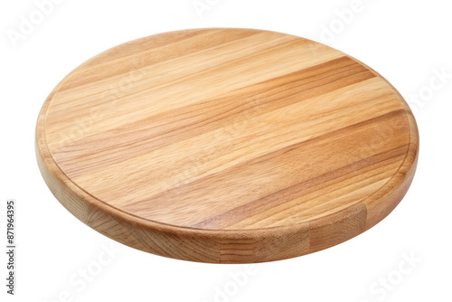 round wooden chopping cardboard isolated on transparent background