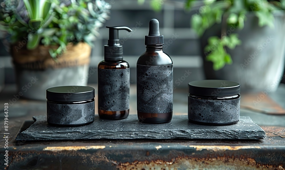 set of male skin care beauty products on stone table spa cosmetics for men design branding.stock photo set of male skin care beauty products on stone table spa cosmetics for men design branding.stock photo