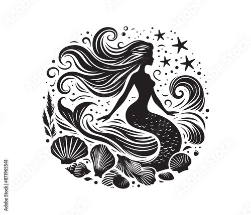 mermaid vector design,awesome mermaidsvg,high resolution printable mermaid atwork