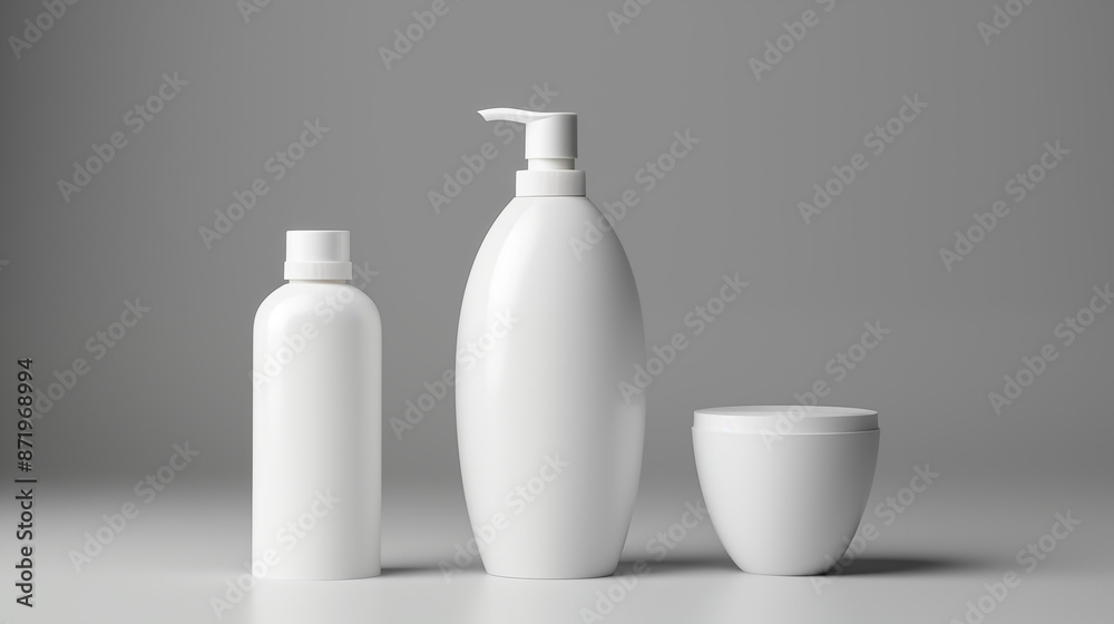 Plastic bottle of cream for cosmetics and beauty care Plastic bottle of cream for cosmetics and beauty care