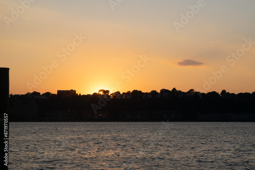 sunset over the river