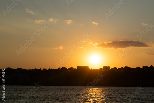 sunset over the river