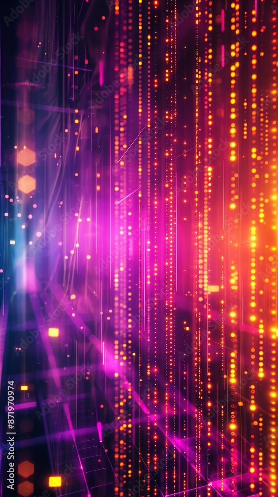 Vibrant digital matrix background. Abstract neon lines and dots creating a futuristic and technological concept. Ideal for tech, IT, and modern marketing visuals. Vibrant digital matrix background. Abstract neon lines and dots creating a futuristic and technological concept. Ideal for tech, IT, and modern marketing visuals.