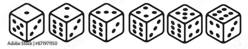 Playing Dice ICon Set. Realistic 3D Illustration Of Theer Blue Dice	
