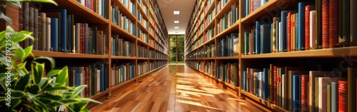 Focused Library Shelves in a Modern Setting