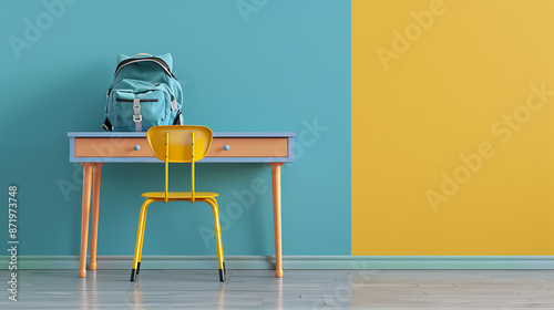 Student desk, wallpaper, recalling the feelings of learning in childhood