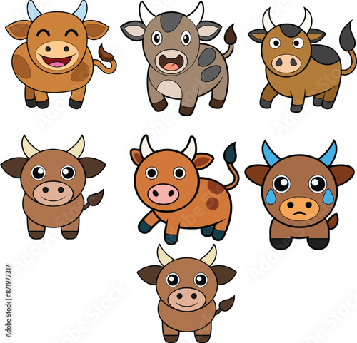 Zebu flat design ,animal vector design