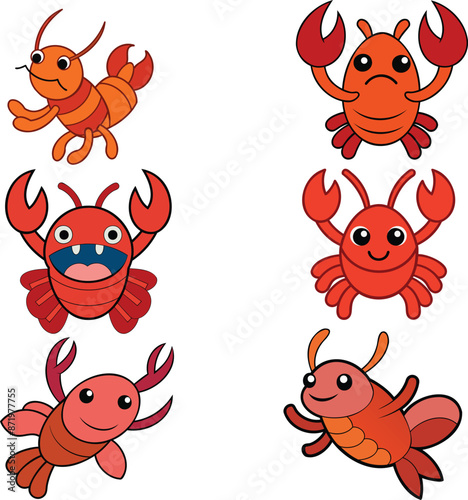 Yabby  flat design ,animal vector design
