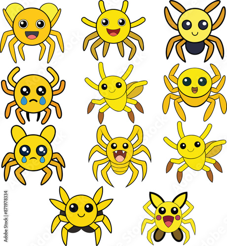 Yellow Sac Spider flat design ,animal vector design