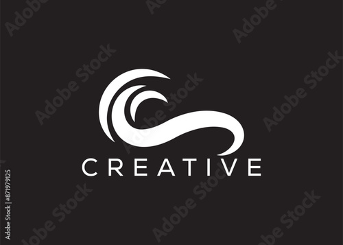 Minimal and professional Ocean wave logo design template