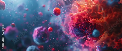 Human Cell Colored In An Imaging Flow Cytometry Style,High Resolution, Ultra HD