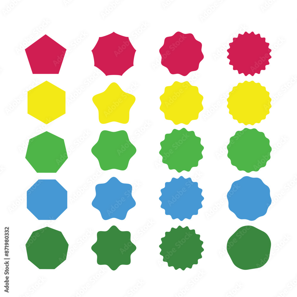 Colorful Badge Label Shapes Vector Set Design Collection