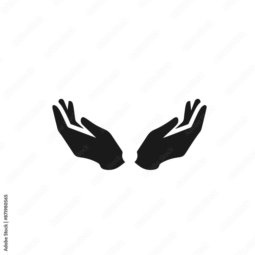 Hands vector silhouette isolated on white background	