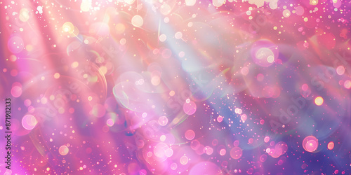 Background of multi-colored bokeh and rays of light.