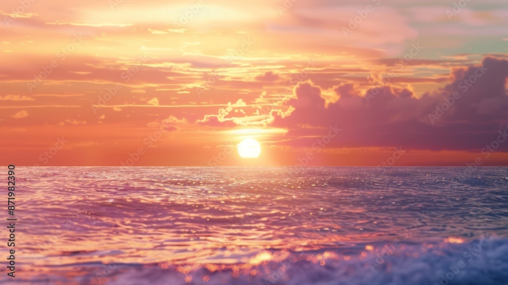 Obraz premium beautiful sunset by the seahigh-definition details, hd, 8k, 