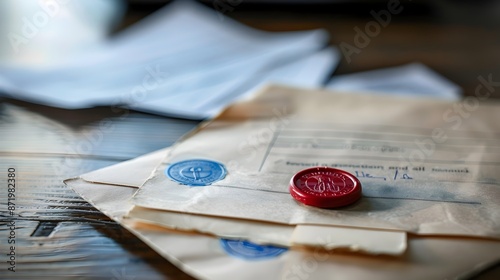 Tax Return Envelope with Official Seal for Formal Government Communication photo