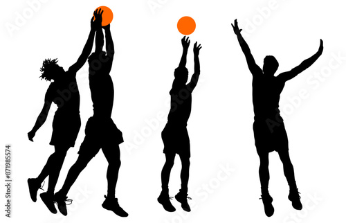 jugador de baloncesto, basketball, pegatina, vector, juego, baloncesto, siluetas, entrenamiento, deportistas