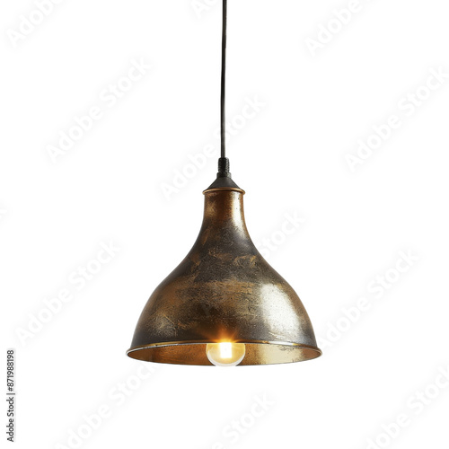 Wallpaper Mural Vintage industrial pendant light with a rustic metal finish and Edison bulb, perfect for modern, loft, or warehouse-themed interior design. transparent background. Torontodigital.ca