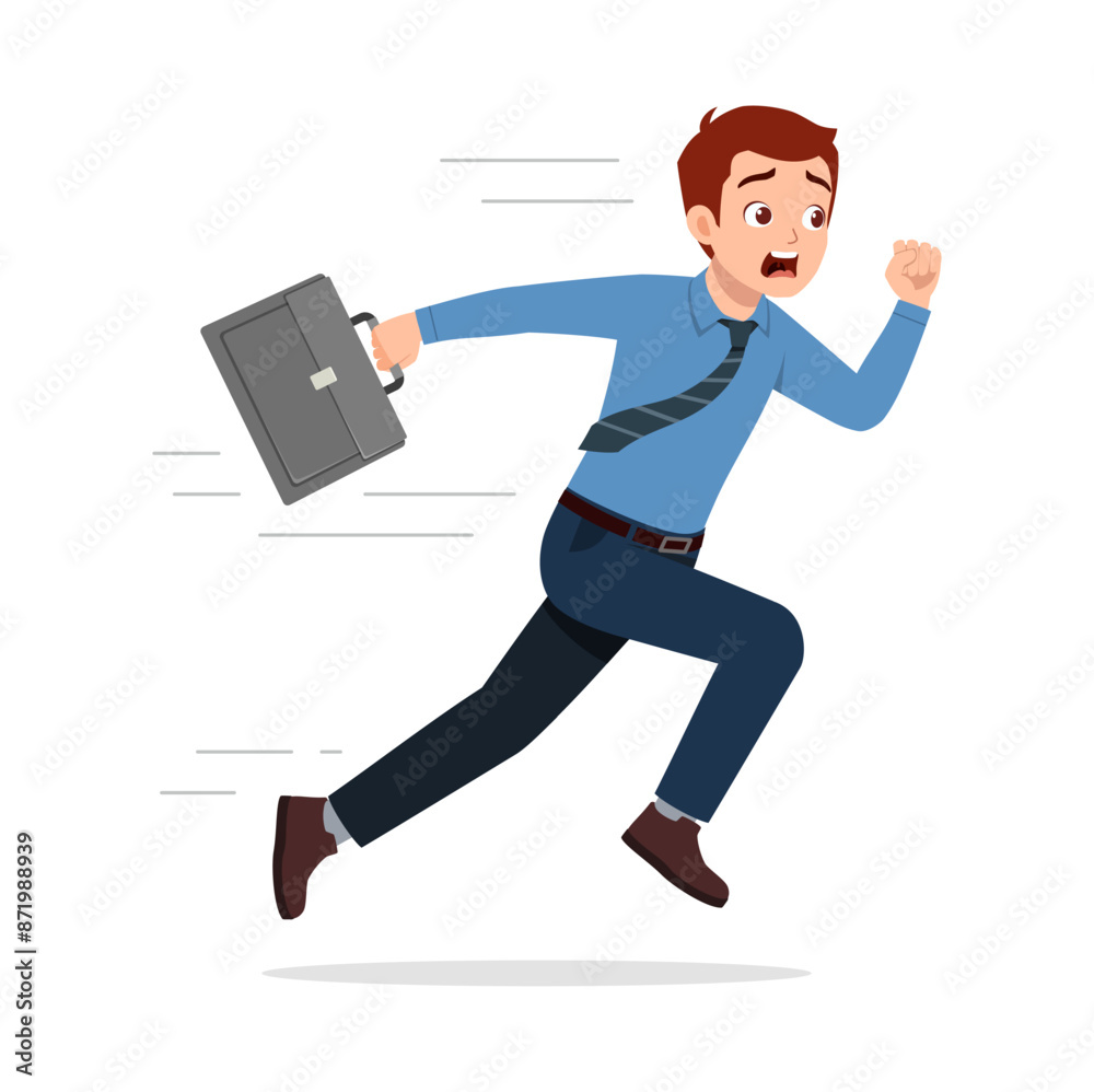 man employee run because of deadline time man employee run because of deadline time