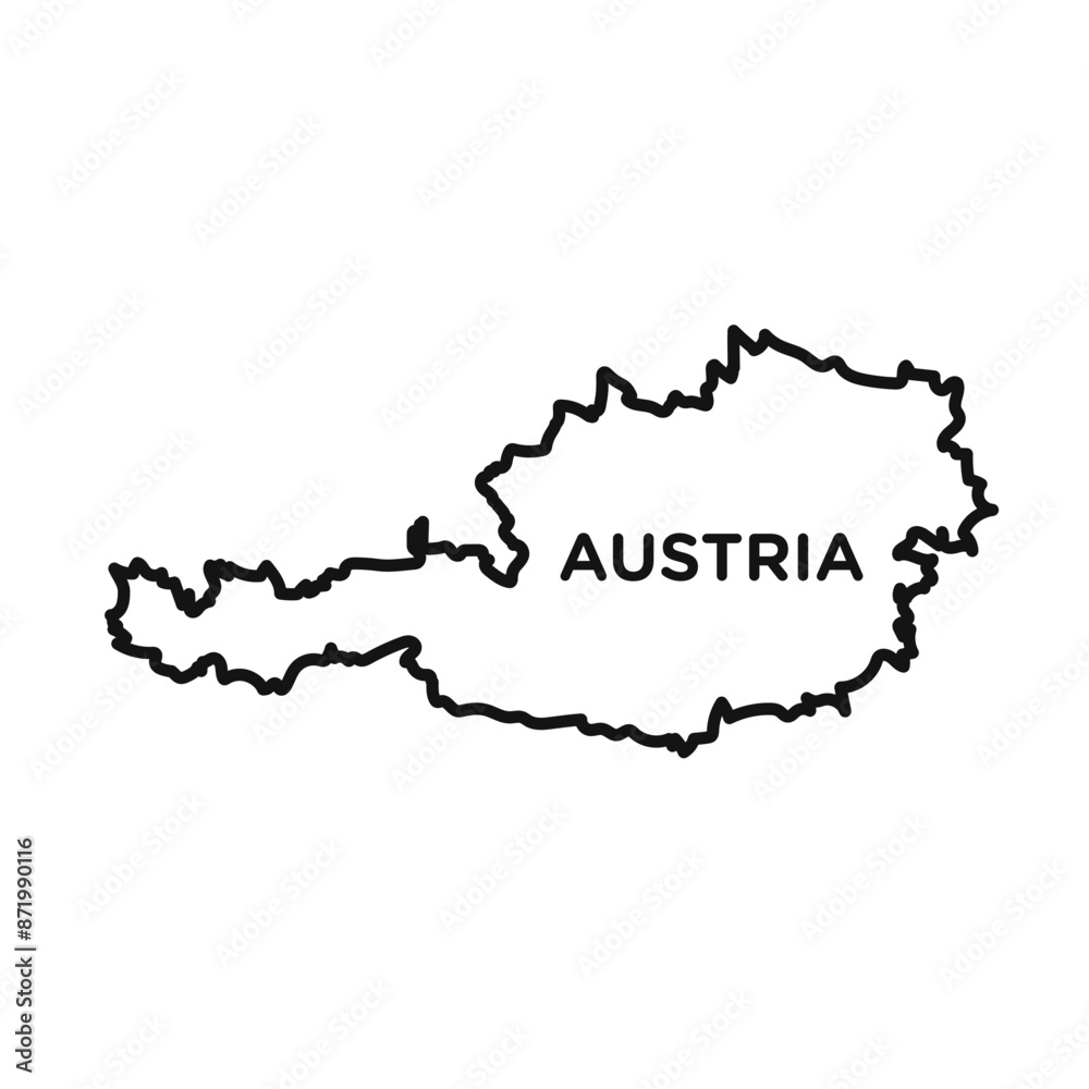 map of Austria icon black and white vector sign map of Austria icon black and white vector sign