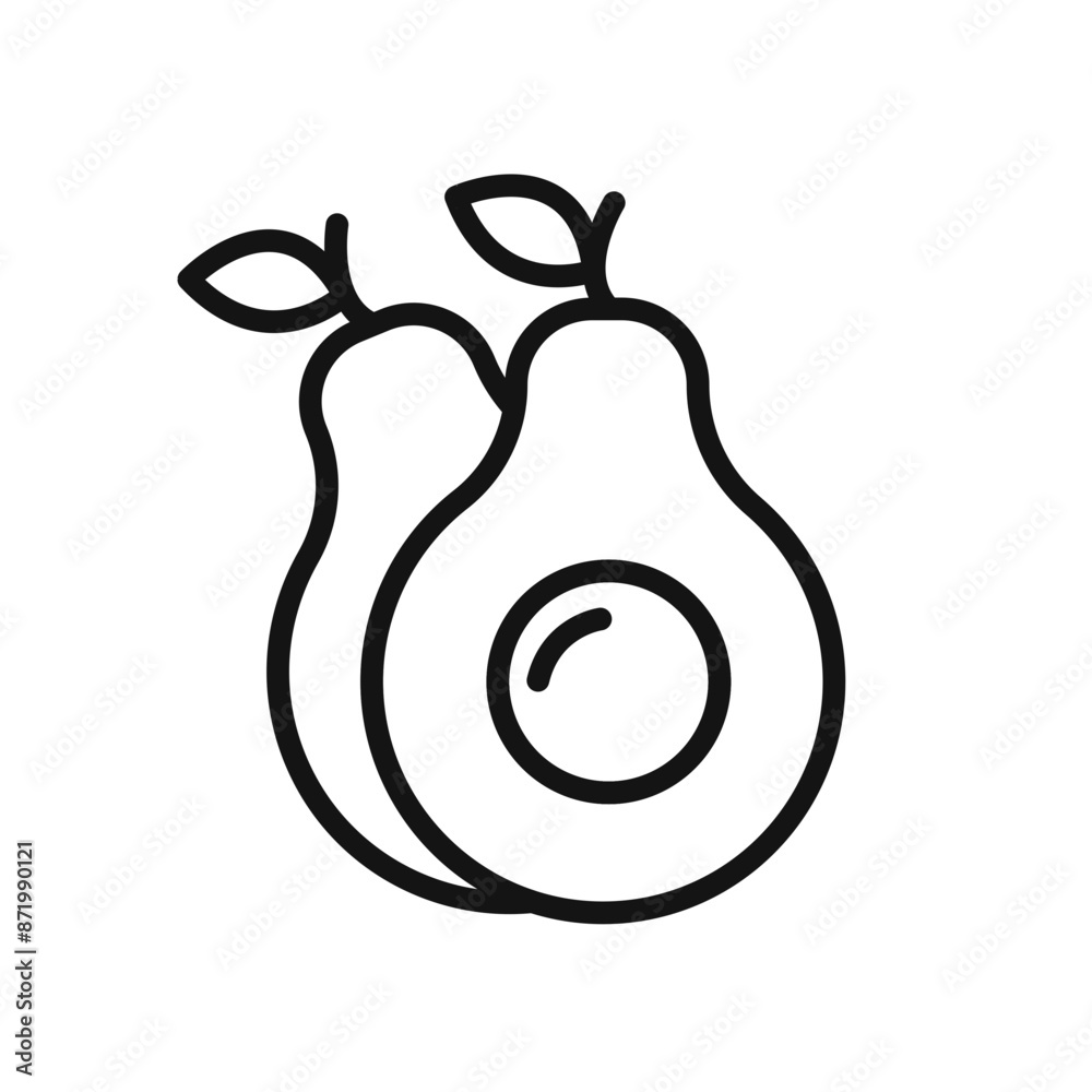 avocado icon black and white vector sign avocado icon black and white vector sign