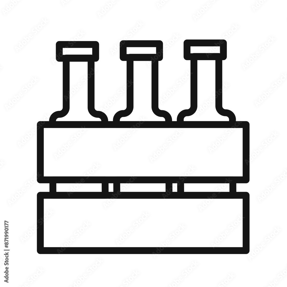 beer bottles in basket icon black and white vector sign beer bottles in basket icon black and white vector sign