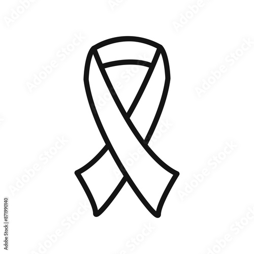 Awareness ribbon icon black and white vector sign