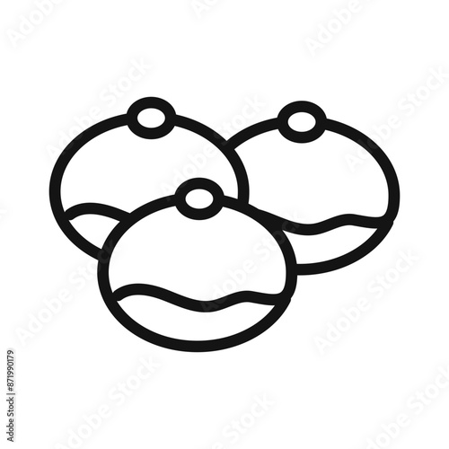 belgian buns icon black and white vector sign