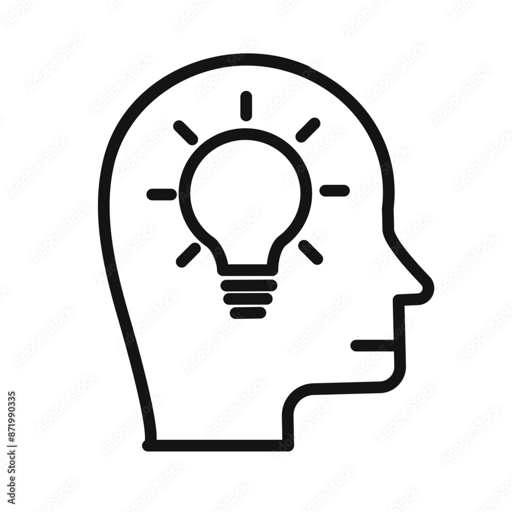 Brain idea icon black and white vector sign Brain idea icon black and white vector sign
