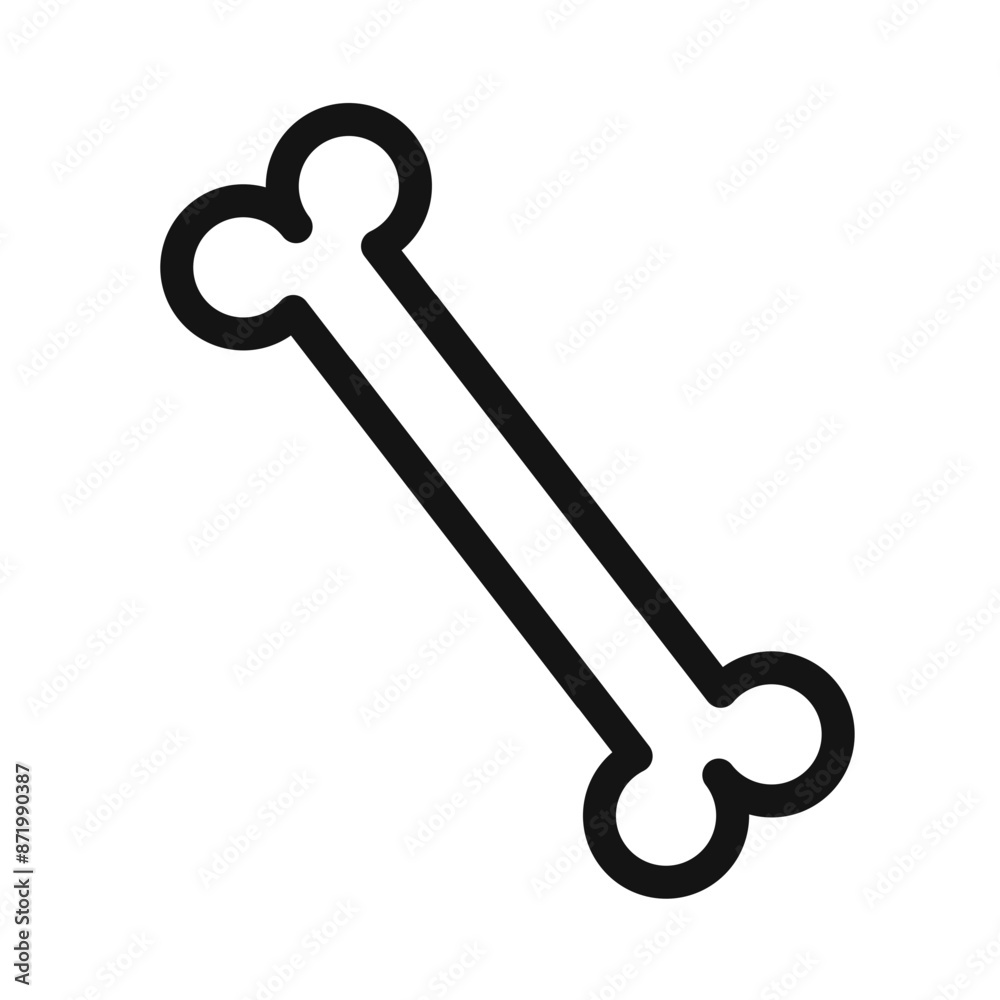 Bone icon black and white vector sign Bone icon black and white vector sign