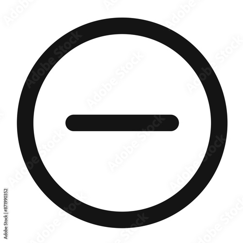 negative sign icon black and white vector sign