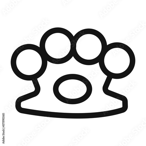 brass knuckles icon black and white vector sign