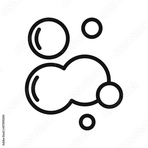 Bubbles and foam icon black and white vector sign