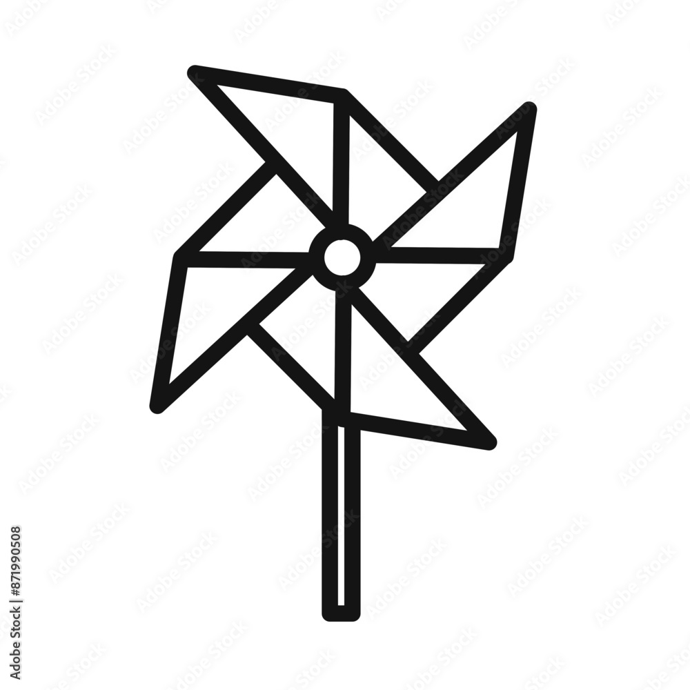 paper Windmill icon black and white vector sign paper Windmill icon black and white vector sign