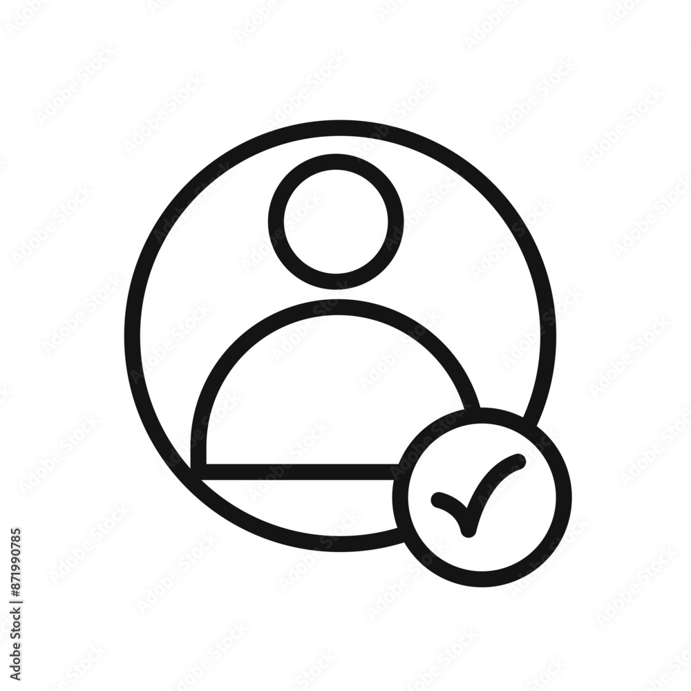 Profile check icon black and white vector sign Profile check icon black and white vector sign