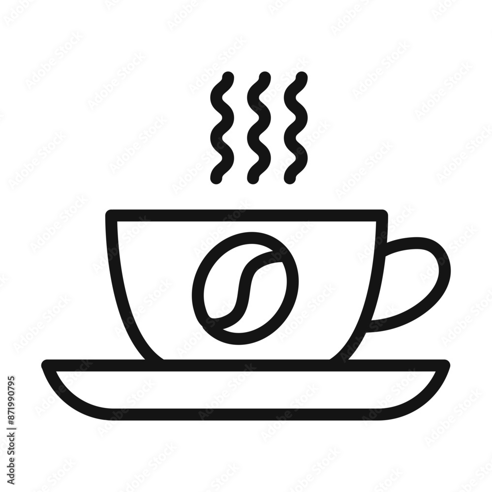 Coffee cup icon black and white vector sign Coffee cup icon black and white vector sign