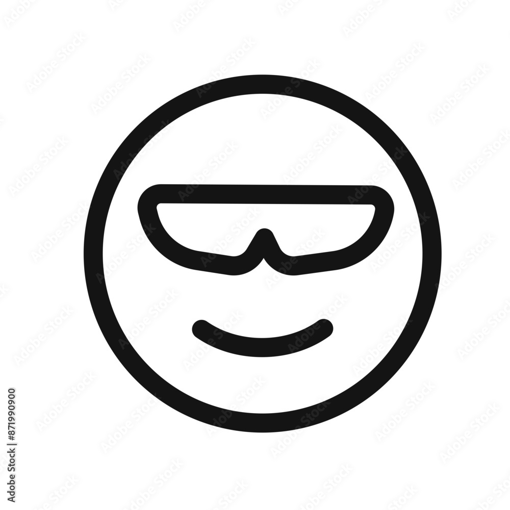 Cool Emoji Icon black and white vector sign Cool Emoji Icon black and white vector sign