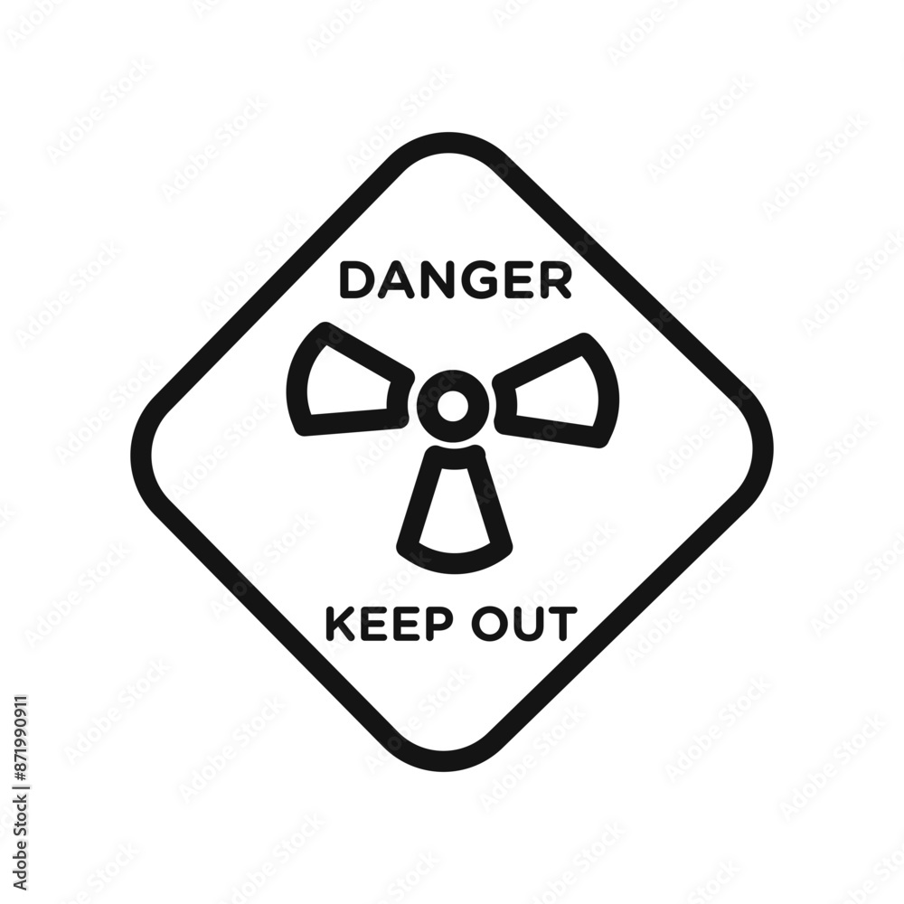 Radiation Hazard Keep Out icon black and white vector sign Radiation Hazard Keep Out icon black and white vector sign