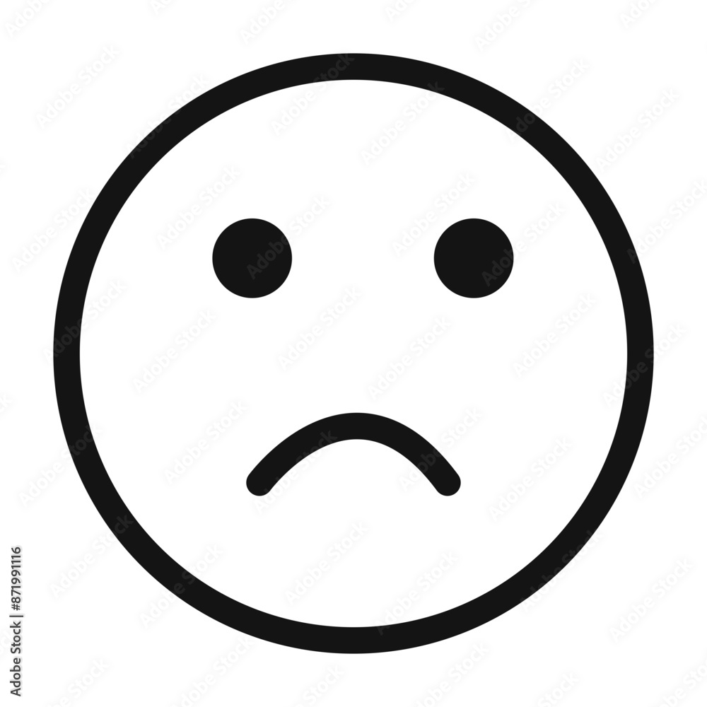 sad icon black and white vector sign sad icon black and white vector sign