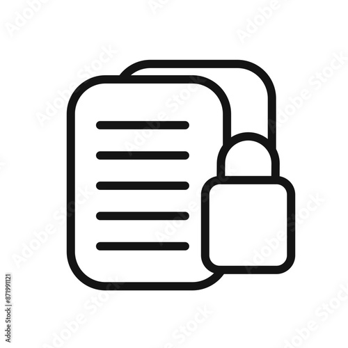 data protection icon black and white vector sign