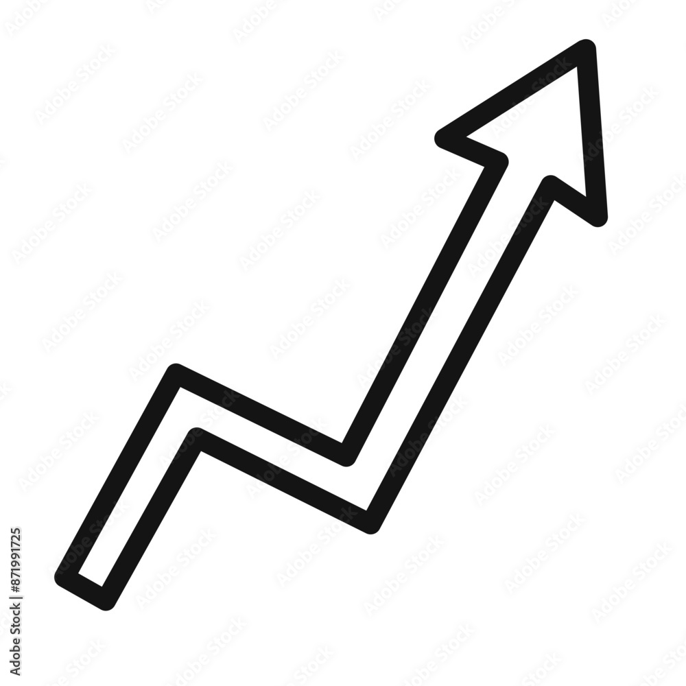 Statistic Up icon black and white vector sign Statistic Up icon black and white vector sign