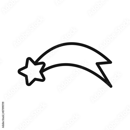 Falling Star Icon black and white vector sign