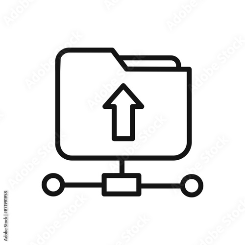 FTP navigate up icon black and white vector sign