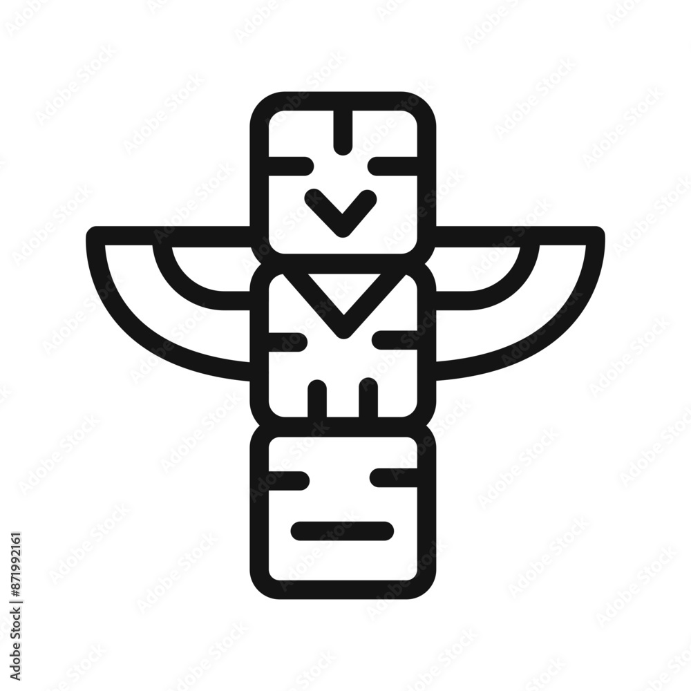 Totem icon black and white vector sign Totem icon black and white vector sign