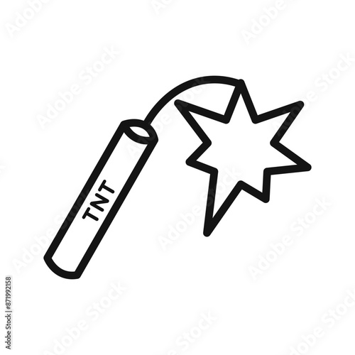 TNT dynamite icon black and white vector sign