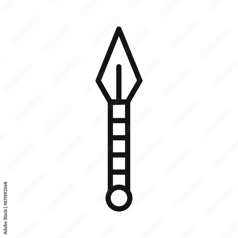 Kunai throwing knife icon black and white vector sign Kunai throwing knife icon black and white vector sign
