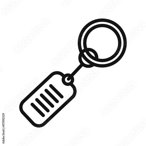 Key Chain Icon black and white vector sign